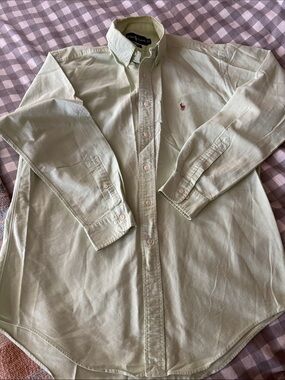 Ralph Lauren Yarmouth Pale Green Oxford Button-Down Shirt with Pony. Size 15 1/2